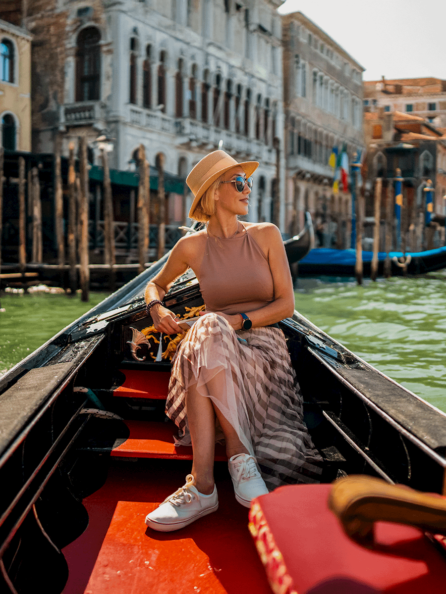 woman on a boat